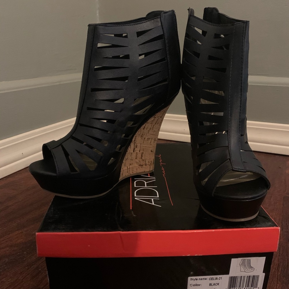 Size 8.5 black wedges